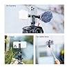 K&F CONCEPT Phone Tripod Mount with 2 Cold Shoe, Phone Holder for Tripod with 1/4" Thread, 360° Swivel and 180° Tilts Adjustable Mobile Phone Clip Compatible for iPhone and Android Phones #5