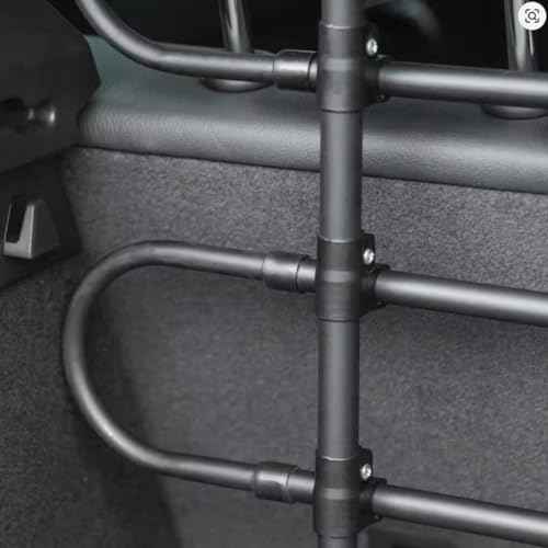 EUROCATCH Universelles Verstellbares HundeGitter für Autos - Breite 90-155 cm & Höhe 75-134 cm - Einfache Montage ohne Bohren - Sicheres Trenngitter für Kofferraum und Hundetransport