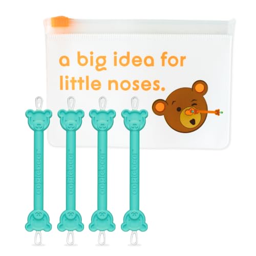 Image of oogiebear: Baby Nose Cleaner & Ear Wax Removal Tool - Safe Booger & Earwax Removal for Newborns, Infants, Toddlers - Dual-Ended - Essential Baby Stuff, Diaper Bag Must-Have - 4 Pack with a Pouch