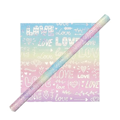 Papel de regalo, diseño impresionante, 43 x 300 cm, papel de regalo de San Valentín, hojas de presentación de regalo, fácil de usar, para fiestas de cumpleaños de adultos y niños
