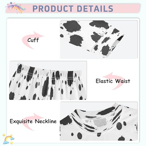 Pajama Sets Long Sleeve Country Cow Animal Pattern Soft Comfy Sleepwear 2 Piece PJS 3-8T4