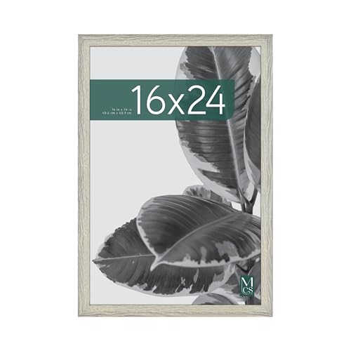 MCS Studio Gallery 16x24 Poster Frame Gray Woodgrain, Vertical & Horizontal Wall Hanging Large Picture Frame for Photos, Posters & Art Prints (1-Pack)