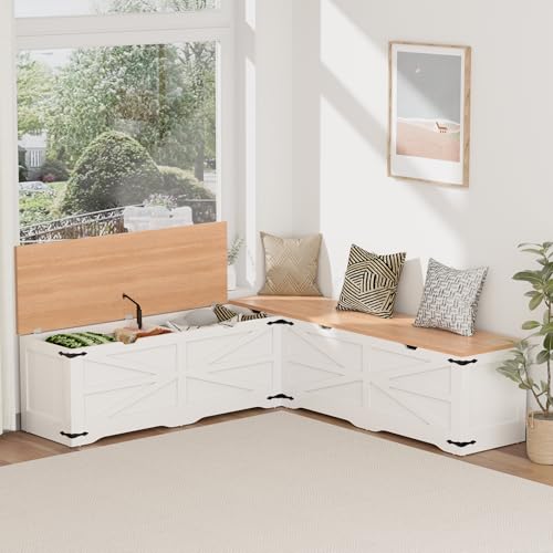 Lurinthal L Shape Storage Bench, Kitchen Breakfast Nook...