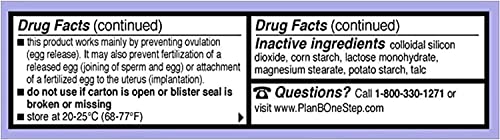 Plan B One-Step Emergency Contraceptive - 1 Tablet, Pack Of 2 #TOP3