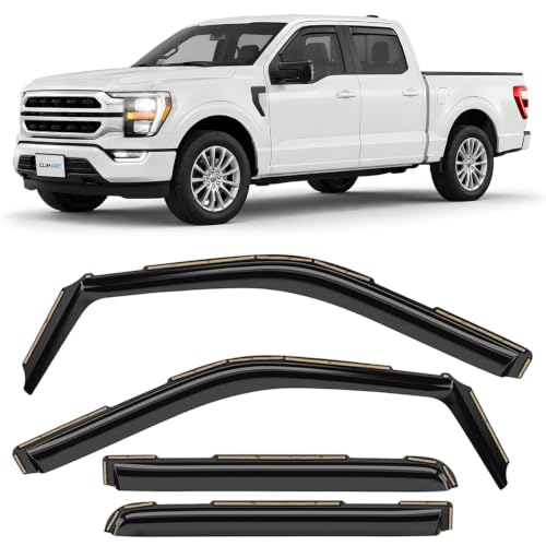 Image of CLIM ART in-Channel Incredibly Durable Rain Guards for Ford F150 2021-2026 SuperCrew, Original Window Deflectors, Vent Window Visors, Vent Deflector, 4 pcs. - 621258