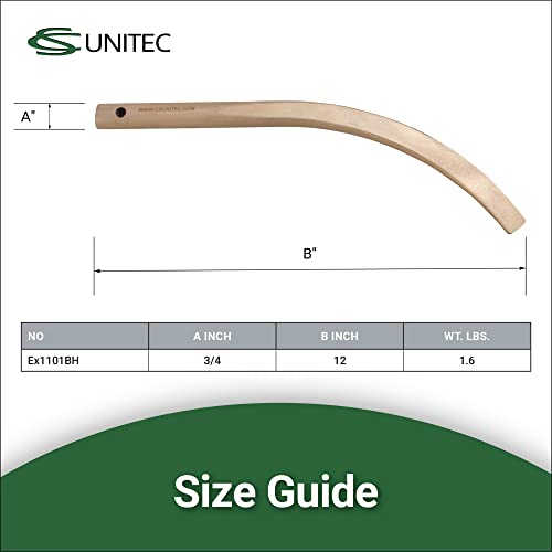 Image of CS Unitec Nonsparking Banana Wedge with Lanyard Hole - Copper Beryllium, 3 /4 inch Width, 12 inch Length - ISO 9001:2015 Production, IBExU and TUV Certified (EX1101BH-20B)