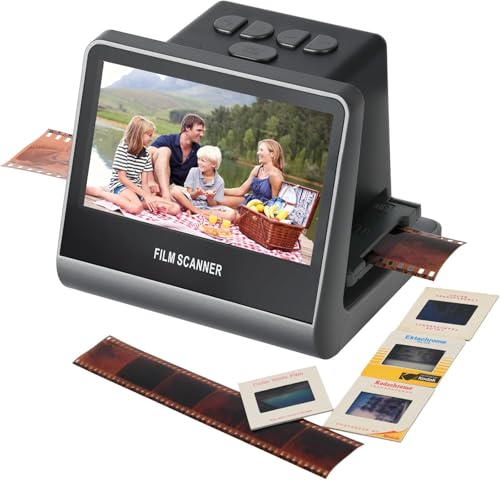 22MP Diascanner - Fotoscanner mit 5 'LCD Display, Negativscanner und Dia Scanner zum Digitalisieren Konvertiert 35mm, 135, 126 KPK, 110 Negative und Super 8-Film in Hochauflösende JPEG-Digitalfotos