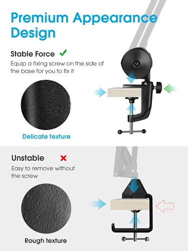 Puroma Microphone Arm Stand Adjustable Suspension Boom Scissor Arm Stand Upgraded Heavy Duty Microphone Stand With 5 Ties For Blue Yeti, Snowball, And Blue Yeti Nano (Medium) #TOP4