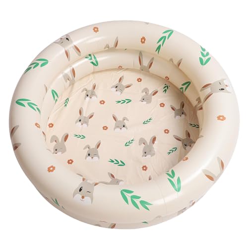 RiToEasysports Kleinkind Wasserspiel -Spielzentrum, Aufblasbares Baby Swimming Pool Kiddie Pool Kleinkind Water Game Play Center für Innen Im Freien Im Freien Im Freien (Beige Kaninchen)