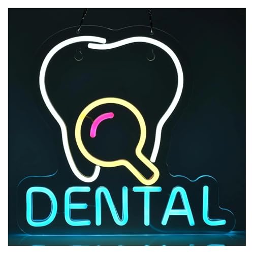 Luces de neón Luces Decorativas De Neón Para Consultorio Dental, Letreros LED Regulables, Arte De Pared Con Sonrisa De Neón, Decorativo Para Consultorio Dental(UN)