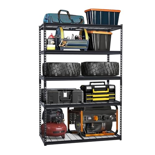 Image of Heavy Duty Storage Shelves 48x24x72 in, 2500Lbs Adjustable Metal Shelving for Garage Organization, Durable Garage Shelving Easy Assemble