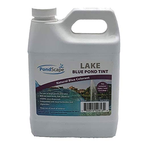 LAKE Blue Pond Tint 32 oz- Natural Blue Dye Treats 1 acre