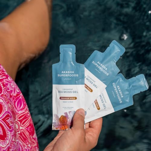 Akasha Superfoods Irish Sea Moss Gel, Liposomal Seamoss with Irish Sea Moss, Vitamin E, Citrus, Organic Vanilla, Glycerin, Skin, Energy & Gut Health Support for Women & Men, Sweet Citrus Flavor, 30 Ct - Image 7