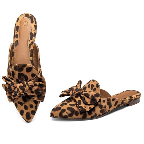 Rilista Mules for Women Slip On Comfortable Pointed Toe Womens Loafers Women's Flats for Women's Mules & Clogs