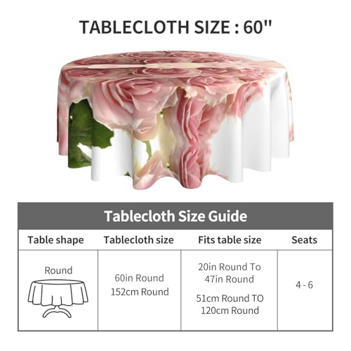 Nappe de table ronde抗皱 polyester finie la corvée du repassage - 3