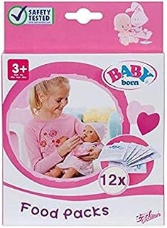 BABY Born Food Sachets for Doll - Easy for Small Hands, Creative Play Promotes Empathy and Social Skills, For Toddlers 3 Years and Up - Includes 12 Sachets