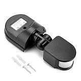 PIR Sensor Switch, Outdoor IP65 Waterproof Adjustable PIR Body Motion Infrared Sensor Detector Light