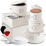 Photo Gallery hearth & harbor contenitori in porcellana fine, 6 pezzi, contenitori impilabili per piatti, tazze da caffè e bicchieri da vino con divisori, organizer per piatti trapuntati, crema Photo Gallery hearth & harbor contenitori in porcellana fine, 6 pezzi, contenitori impilabili per piatti, tazze da caffè e bicchieri da vino con divisori, organizer per piatti trapuntati, crema