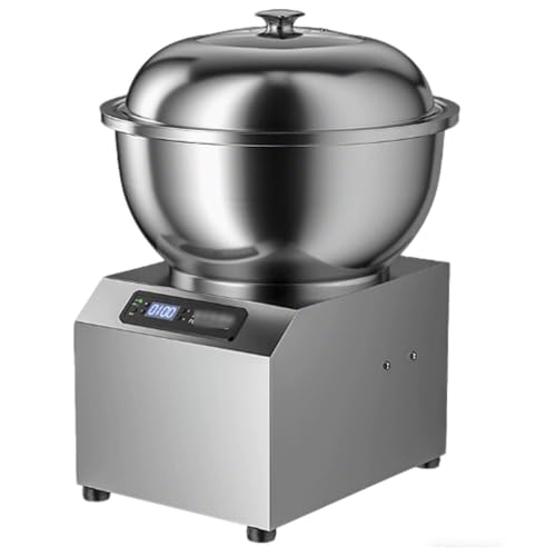 ShaiVrissian Amasadora Comercial Espiral,Amasadora Acero Inoxidable,1400 RPM,Temporizador Digital,Tres Ajustes De Temperatura,para Uso Profesional Y Doméstico 5kg