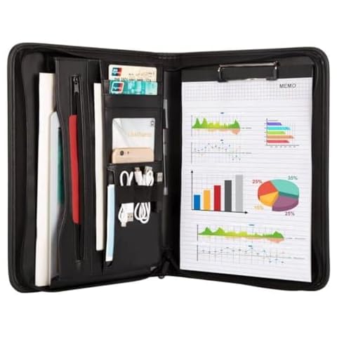 Leathario A4 Leather Portfolio Folder for Professionals Cover