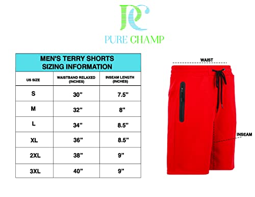 Pure Champ Mens Shorts French Terry 3 Pack Gym Shorts For Men Athletic Workout Training Shorts With Zipper Pocket And Drawstring Size Xs-3Xl(Group A,L) #TOP5