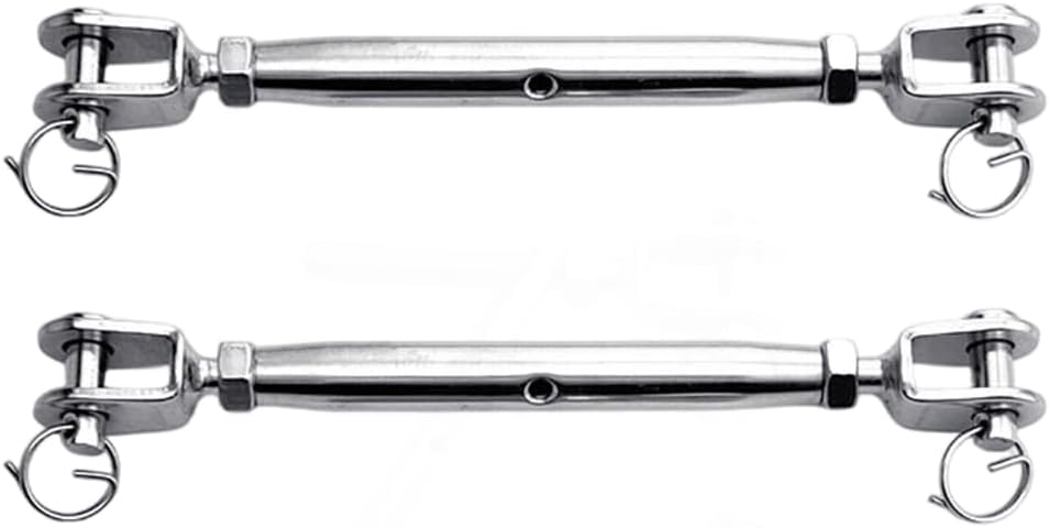 Turnbuckles de acero inoxidable sólido 304 de alta resistencia, paquete de 2 piezas miniatura 1