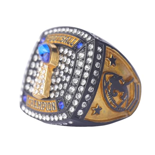 Image of 12 pcs Pack FFT02 6 Styles Football Championship Trophy Ring Champion and Finalist Awards Finger Size 9