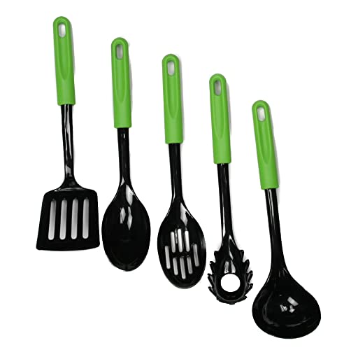 Chef Craft Basic Nylon Slotted Spoon, 11.5 Inch, Green/Black #TOP3