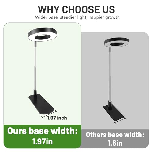 Image of LBW Grow Light for Indoor Plants,Full Spectrum Plant Light with Base,Height Adjustable Plant Grow Lamp with Auto Timer 6 /8 /12 /16H, 3 Colors,5 Dimmable Brightness, for Small Plants,Black, 3 Packs