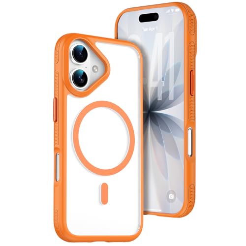Coque iPhone 17 Magsafe LEMAXELERS antichoc translucide orange KZ