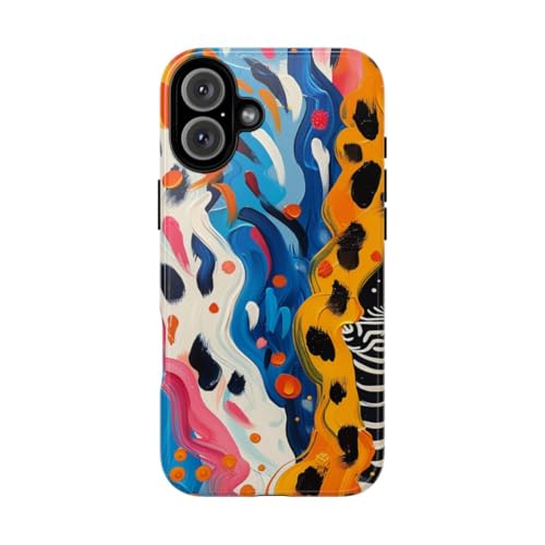 Coque iPhone 16 Plus zèbre abstrait protection rigide brillante anti-choc