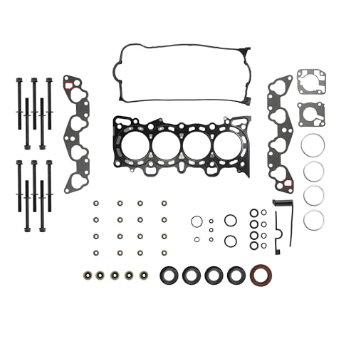 Image of KAX Engine Cylinder Head Gasket Set Compatible with Honda Civic 1992-1995, Civic del Sol 1993 1994 1995 1.6L, Head Gasket Kit, OE# HS9915PT, HS5923W, 06110P07000, 06110P08010, 0322872, HS13061