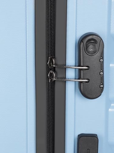 Image of Teakwood 76 CM Unisex Trolley Bag for Travel, Hard Cabin Trolley Large Travel Suitcase Bag, Lock System 360 Degree 8 Rotating Wheels (76 CM, Powder Blue)