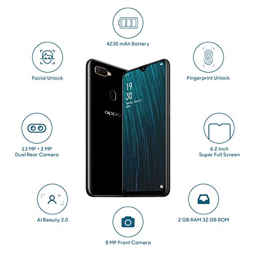 Image of OPPO A5S (Black, 2GB RAM, 32GB Storage)