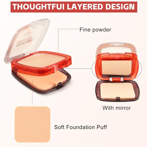 Image of Boobeen Pressed Setting Powder - Oil Control face Powder with Matte Finish, Long Lasting & Waterproof,Buildable Medium to Full Coverage Makeup, Includes Puff