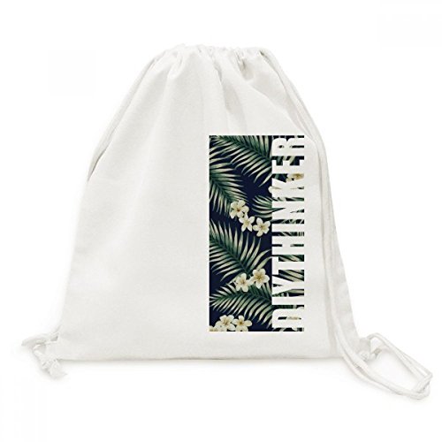 Dessin blanc tropical art imprimé sur sac de voyage souple en coton
