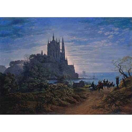Église gothique sur un rocher Schinkel giclée d'art pour salon élégant