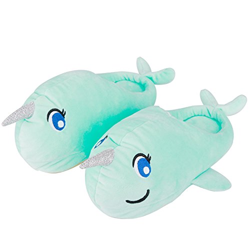 Colias Wing Narwhal Warm Winter Indoor Outdoor Slippers for Women/Little Kid