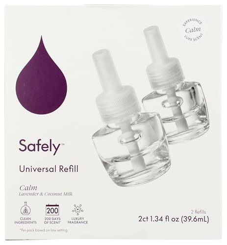Safely - Safely Scent Diffuser Refills – Calm Scent 2 Pack – Essential Oil Formula with Adjustable Strength – Up to 100 Days of Fragrance – .67 Oz Each