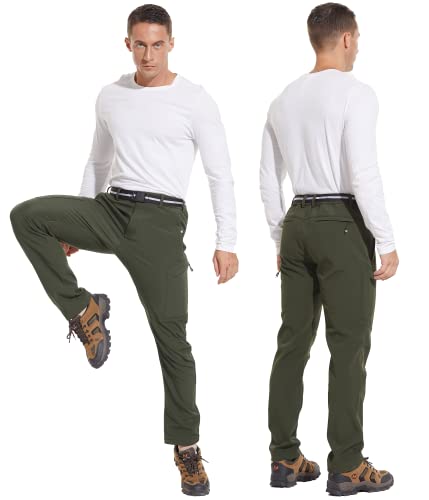 Natuvenix Hiking Pants For Men, Fleece Lined Water-Resistant Winter Snow Ski Pants Men Softshell For Outdoor Fishing #TOP1