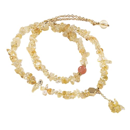 Citrine perles pépites de richesse : bracelet Feng Shui ajustable en cristal