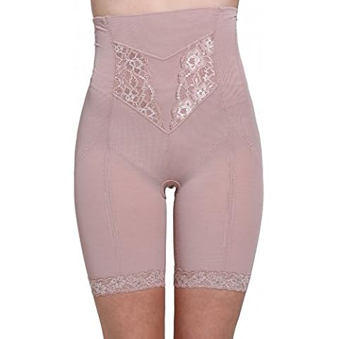 XIAFEI Women's Shapewear Lace High Waist Thigh Slimmer (US 4-6/Asian M, Nude) Cover