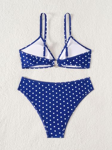 Image of Fanuerg Women's Triangle Bikini Sets O Ring Linked Two Piece Swimsuits Floral Printed Cheeky Bathing Suit