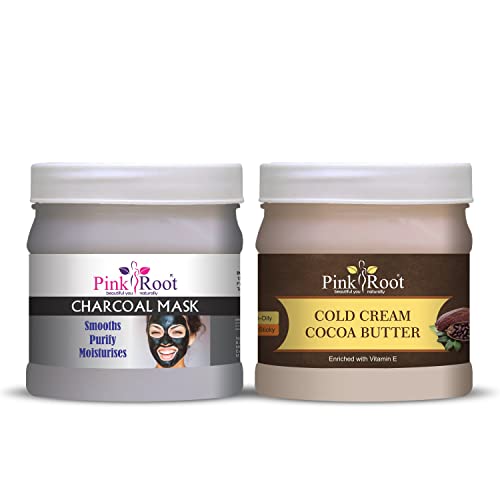Image of Pink Root Charcoal Mask 500gm with Cocoa Butter Cold Cream 500gm