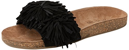 MUSSE & CLOUD Bluebell, Sandalias con Punta Abierta para Mujer, Negro (BLK), 38 EU