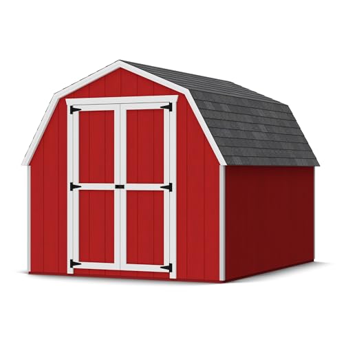 Little Cottage Co. 8x10 Value Gambrel Barn with 4 ft. Sidewalls with Floor, Outdoor Wood Storage Shed Do-It-Yourself Precut Kit
