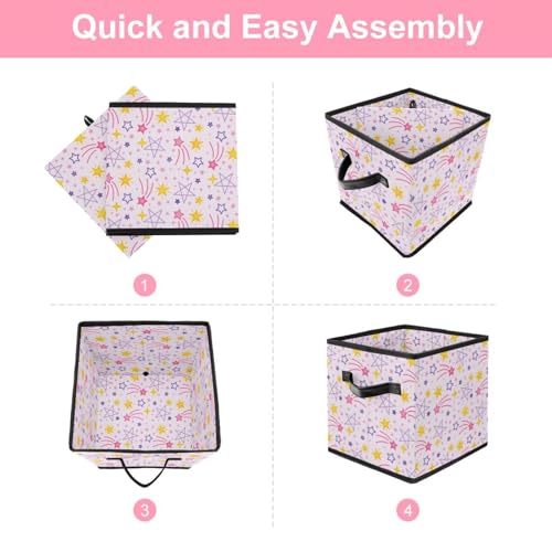 Panier de rangement pliable jaune rose pour une maison ordonnée