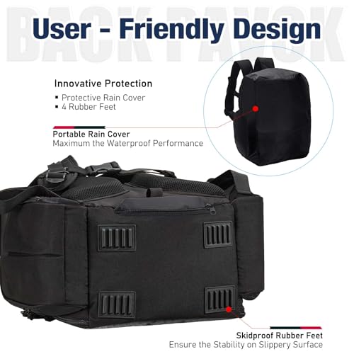Image of Piscifun Fishing Tackle Backpack with 2 Rod Holders, 4 Boxes & Rain Cover