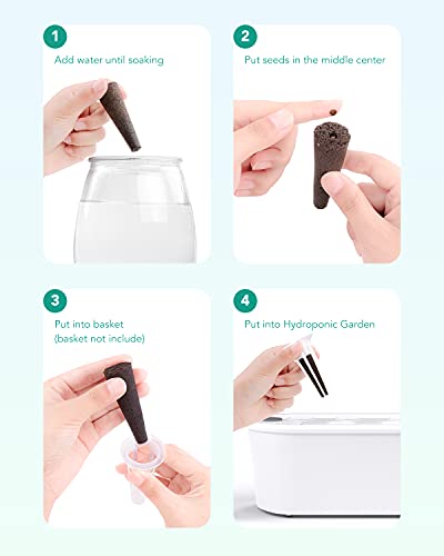 Vic Vsee 100 Pack Growth Sponges, Replacement Root Growth Sponges Seed Pods Compatible With Aerogarden, Seedling Starter Sponges Kit For Hydroponic Indoor Garden System #TOP4