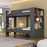 Beliche Jonava 2 Portas com Estante Espresso Grafite/Nogal